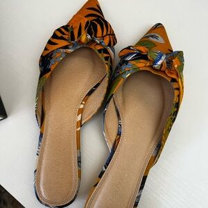 Floral Orange Women's Mules